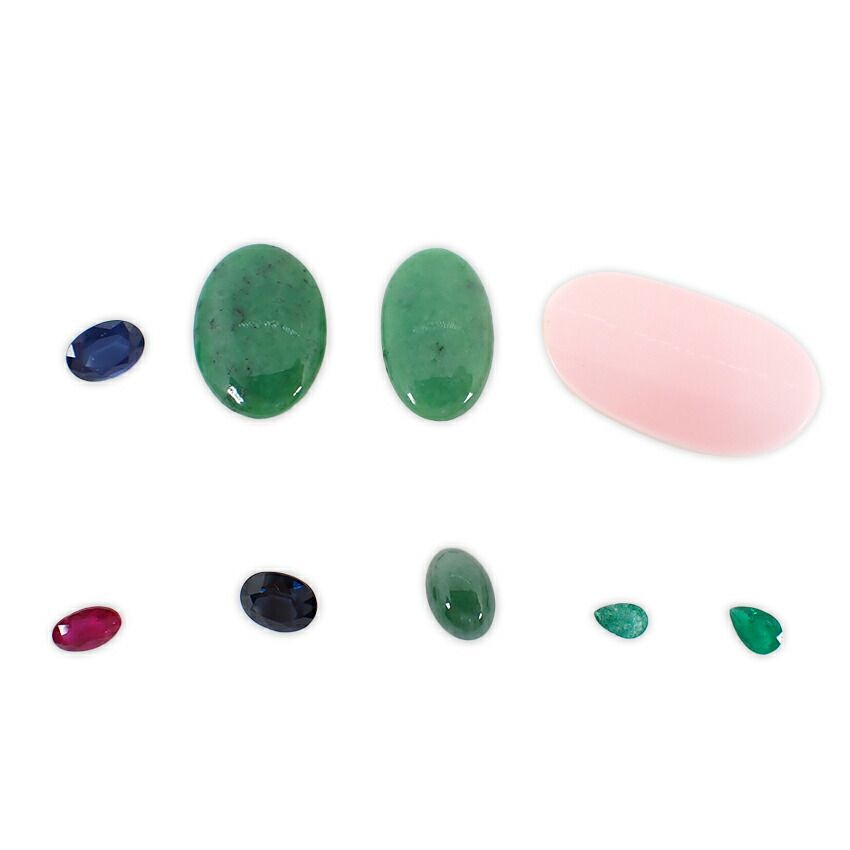 ヒスイ、グリーンガーネット、サファイア、ルビーなど ルース//j29-4