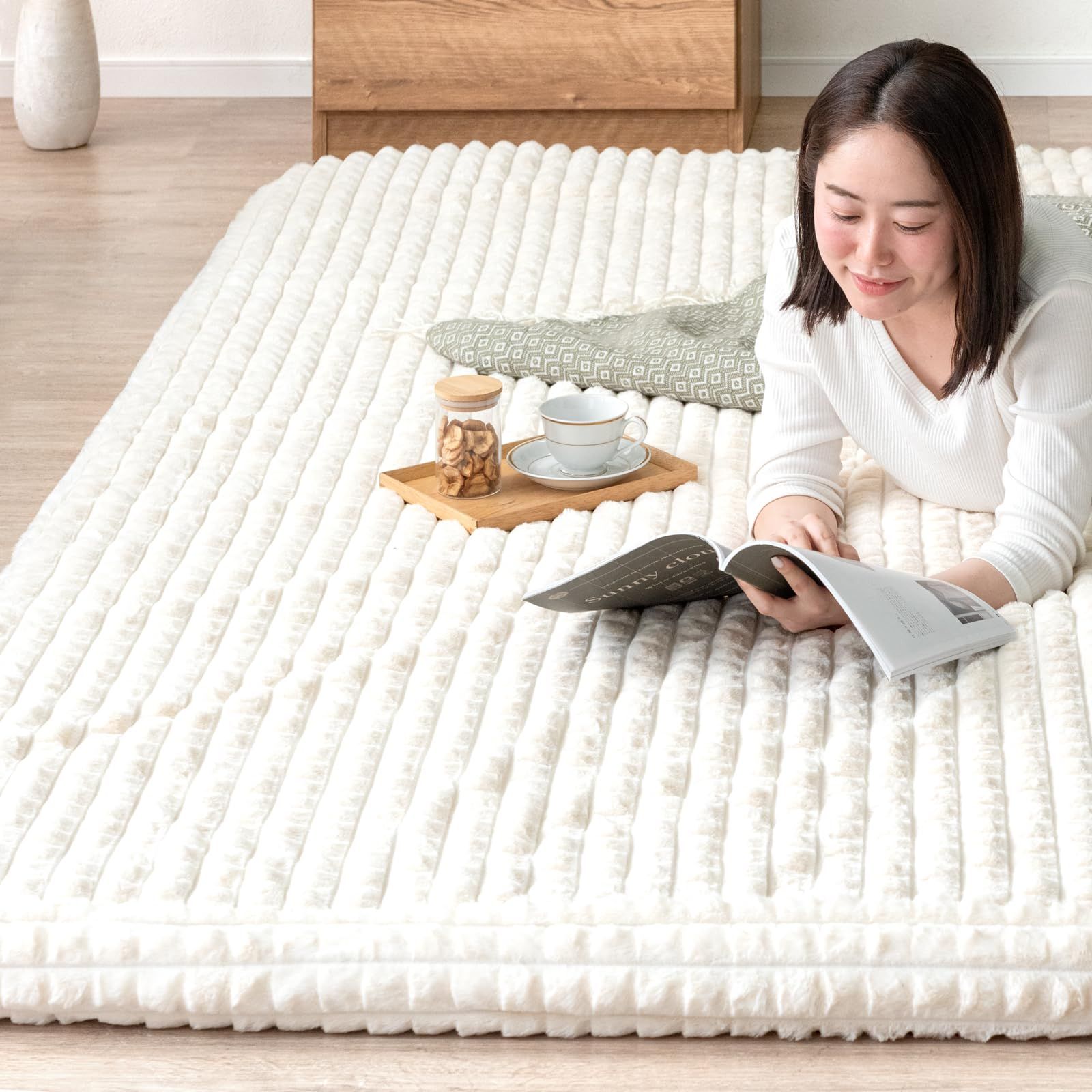 タンスのゲン ラグ 2.5畳 240×185cm 厚60mm|洗えるカバーリング 新素材エアロゲルα 断熱 吸湿 発熱 高反発ラグ 厚手 抗菌 防臭 防ダニ ラグマット 滑り止め カーペット 北欧 おしゃれ 80100127 98885