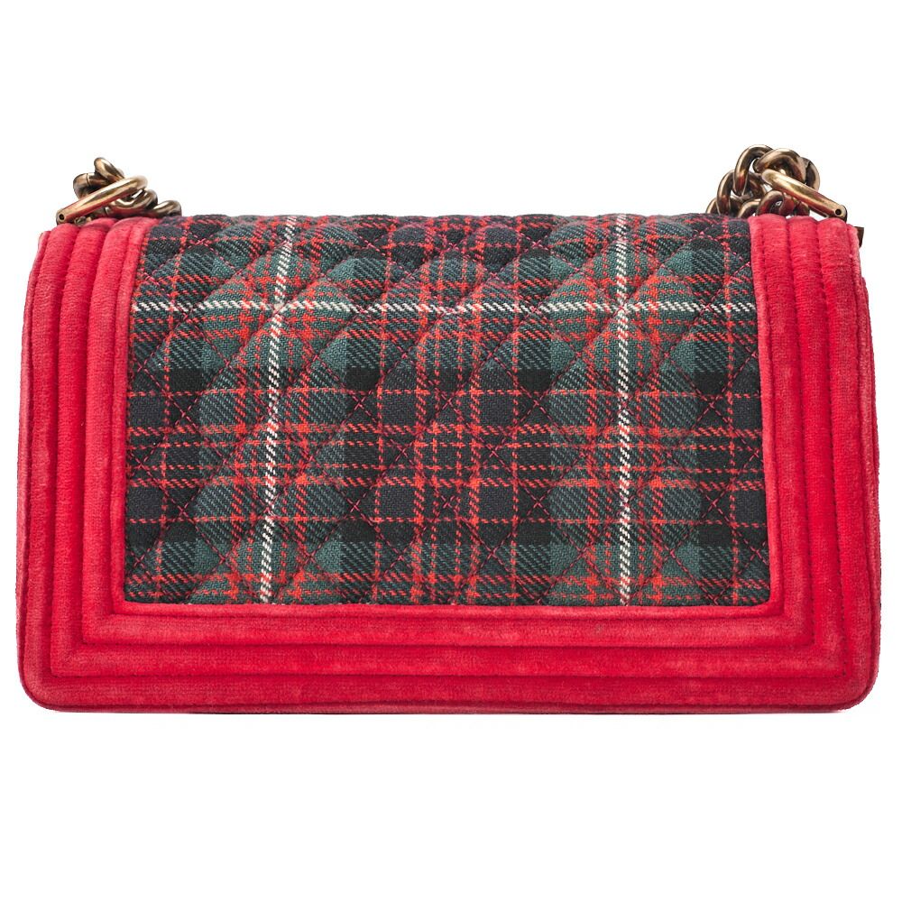 CHANEL シャネル ボーイシャネル マトラッセ チェーンショルダー コットン×ぺロア 赤×マルチカラ ゴールド金具 レディースバッグ ハイブランド DECORATOM_COM_BR