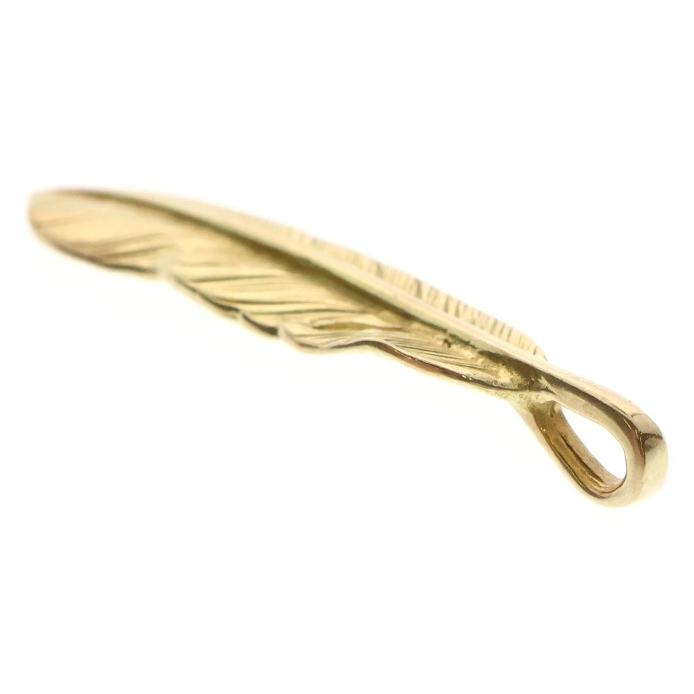 ゴローズ　goros 全金フェザー　小　左向き　マルカン　プラビーズ付き goro's (ゴローズ) 全金フェザー左向き 小 ペンダントトップ