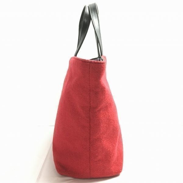 ジェイアンドエムデヴィットソン　J&M Davidson　イングランド製　ハンド　トートバッグ　赤　無地　ウール？/bag〕菅NO.WB4-23 ジェイアンドエムデヴィットソン J&M Davidson イングランド製 ハンド