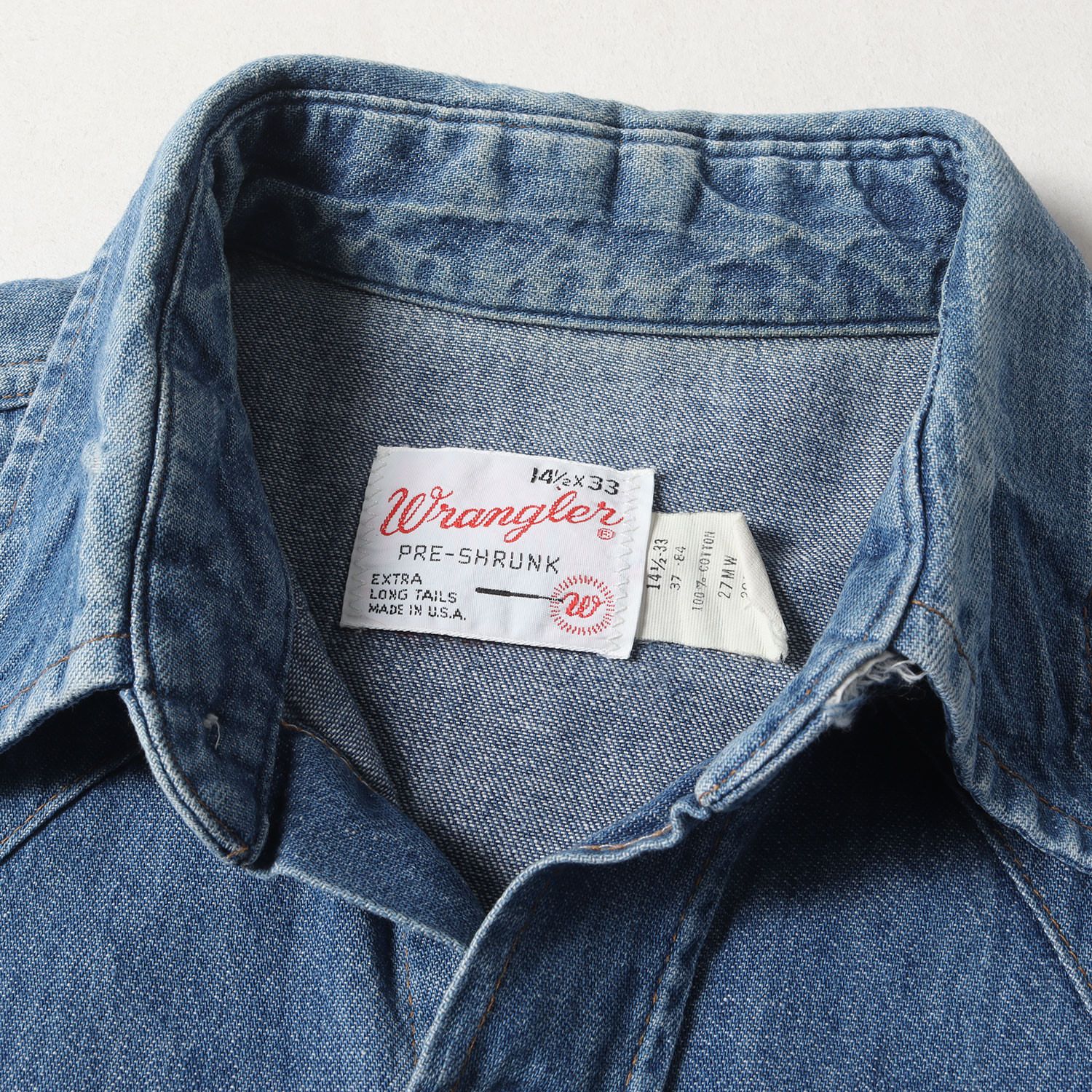 ◆ 超美品　Wrangler ラングラー27MW アメリカ製　80年代青×茶タグ ◇ 超美品 Wrangler ラングラー27MW アメリカ製 80年代青×茶タグ
