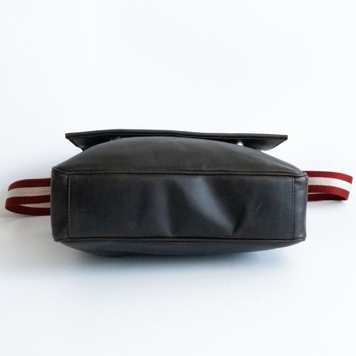 美品】BALLY 【レザー ショルダーバッグ】ブラウン トレイン