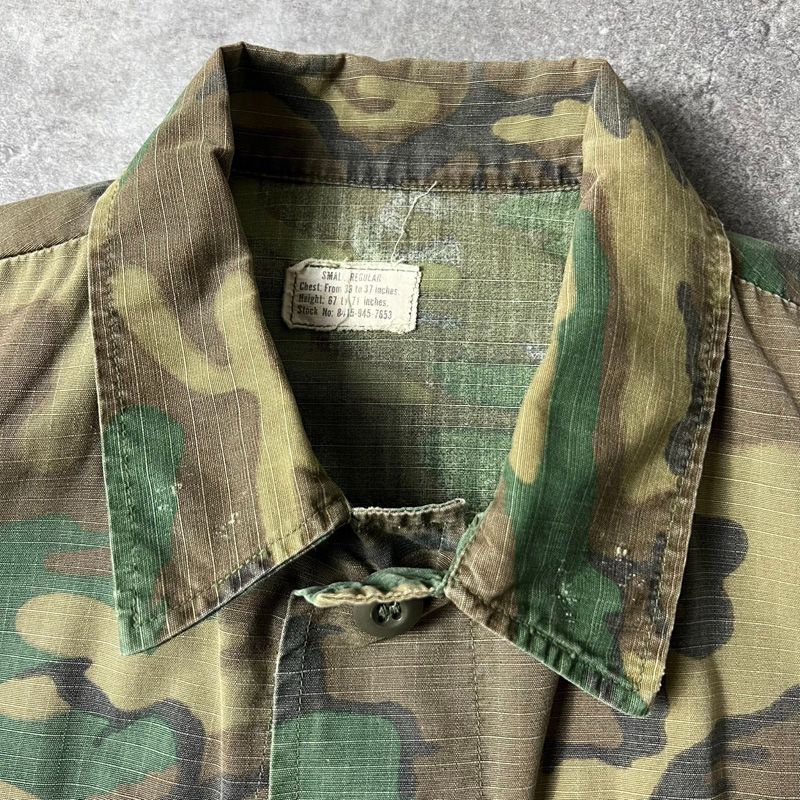 70s 米軍 グリーンリーフカモ ジャングルファティーグジャケット L-R