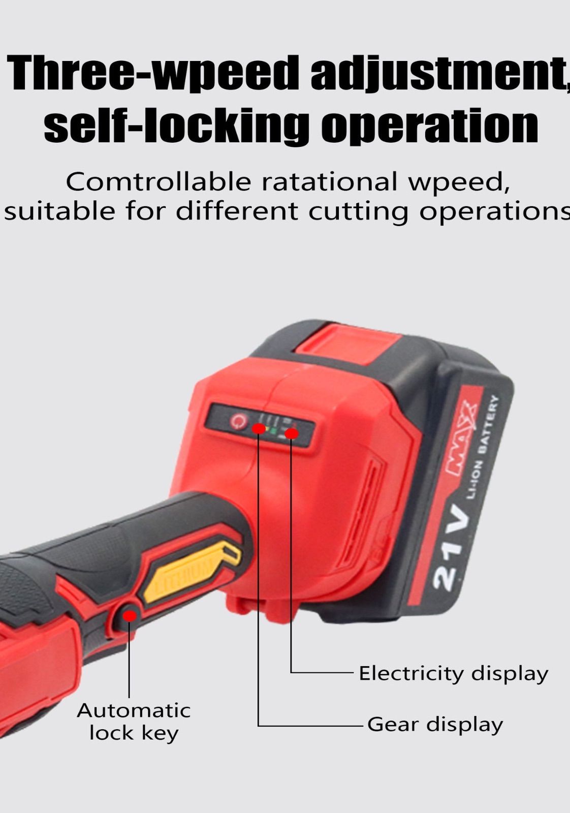 ブラシレスリチウム電池コーナーグラインダー