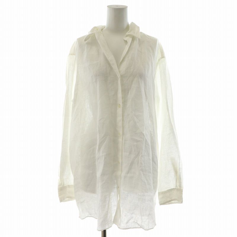 ミューズ ドゥーズィエム クラス MUSE de Deuxieme Classe 22SS LINEN WASH シャツ ブラウス 長袖 麻 リネン F 白 ホワイト 22050500410010 /AN36