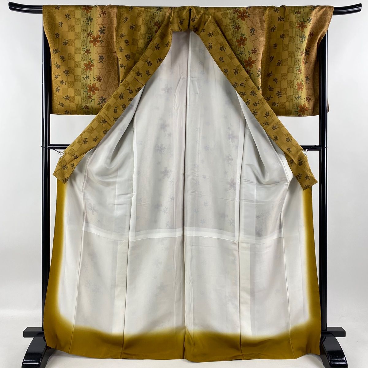 小紋 身丈170cm 裄丈68cm L 袷 袋帯セット やまと 縦縞 地紋