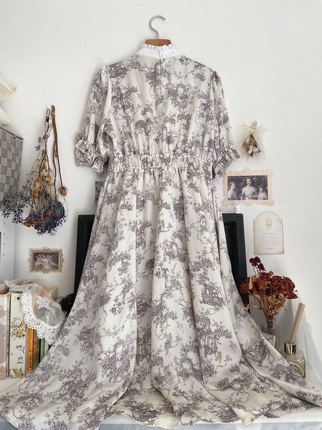m petit by misako トワルドジュイ柄ロングワンピース しまむら m♡petite by misako トワルドジュイロングワンピース