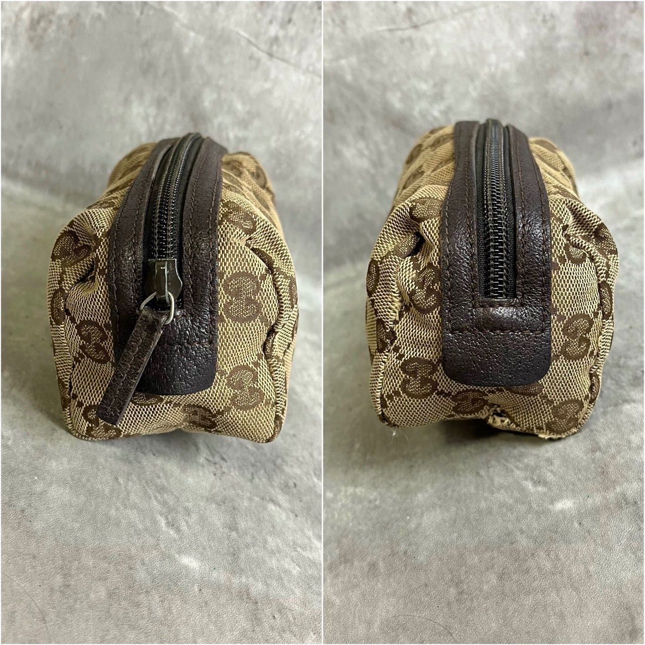 ✨良品✨ GUCCI グッチ ポーチ バニティバッグ GG柄 シルバー金具 ロゴ 