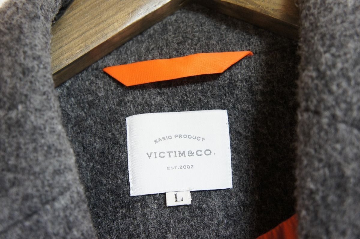 美品17AW VICTIMヴィクティム モッサウール チェスターコート ビッグ シルエット オーバーサイズ VTM-17-C-129 灰1101L★13