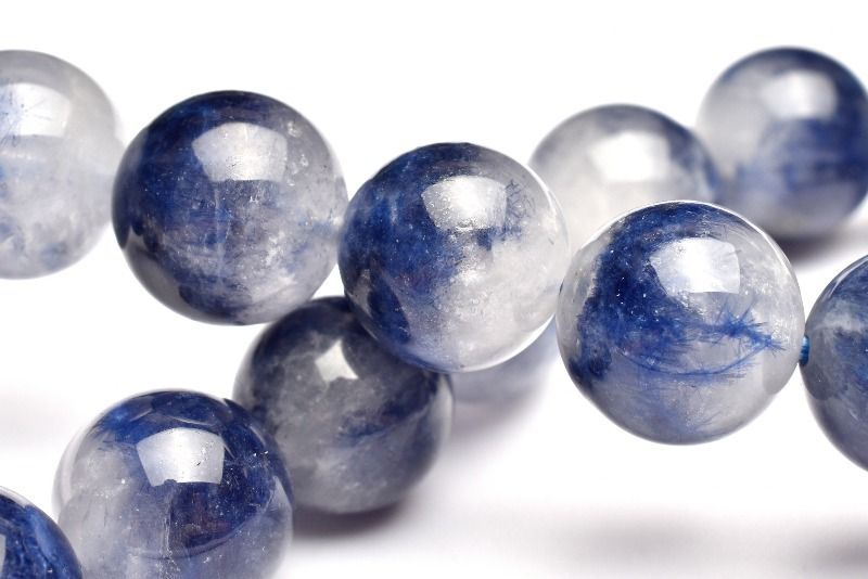 １点物 半々タイプ デュモルチェライトインクォーツ 10mm ブレスレット パワーストーン 天然石 _MA8602 NEXPOTALLINN_EU