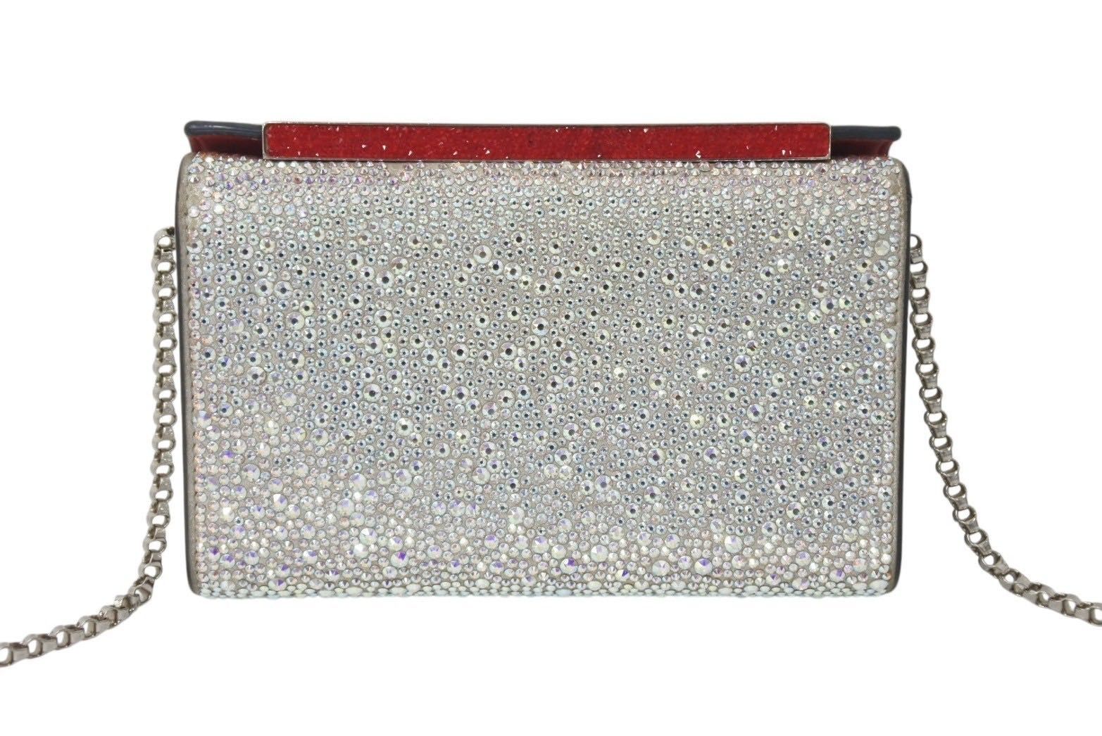 Christian Louboutin クリスチャンルブタン ショルダーバッグ パーティバッグ スワロフスキー 美品 中古 4c070796 Christian Louboutin クリスチャンルブタン ショルダーバッグ パーティ