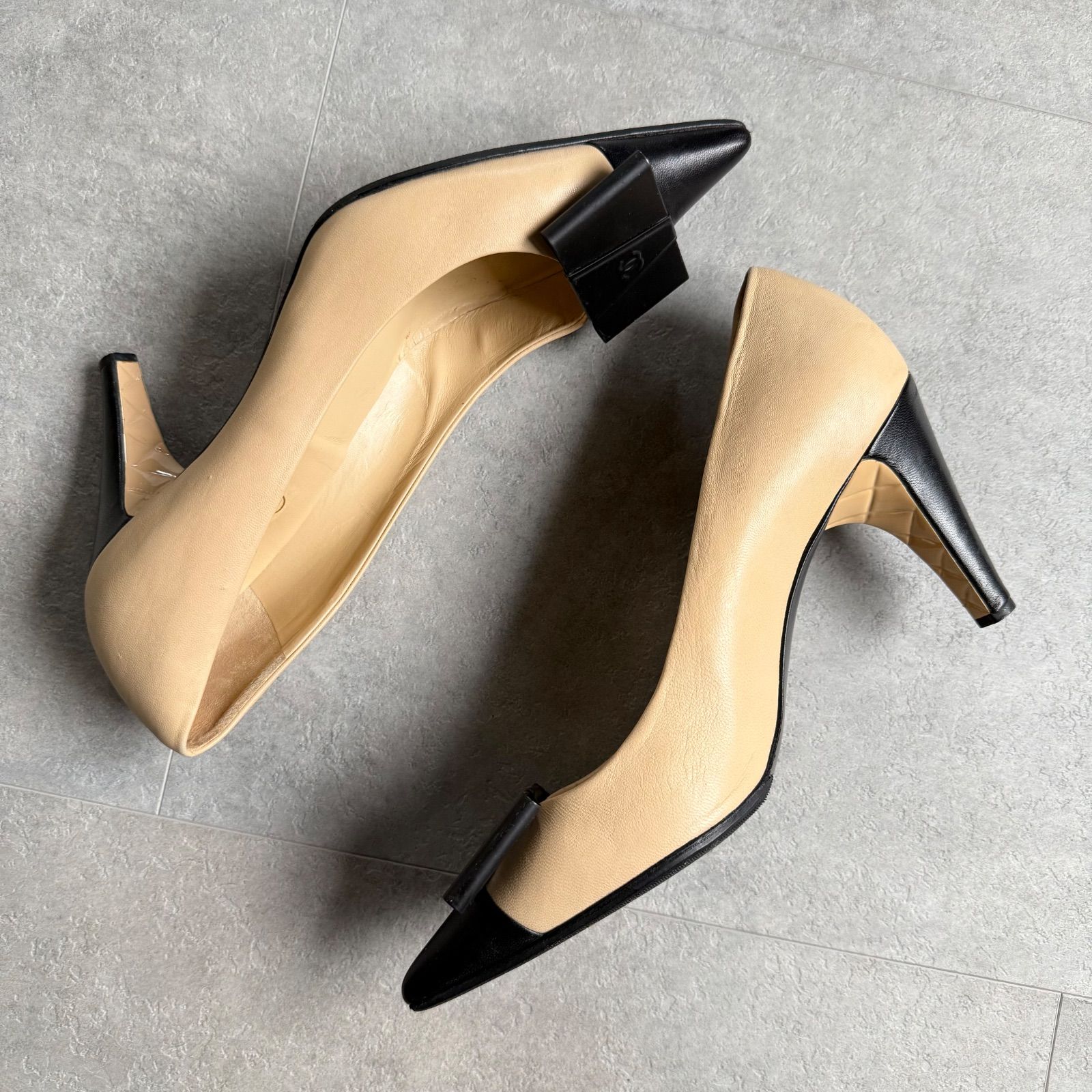 【正規品】CHANEL シャネル　パンプス　ココマーク　りぼん 楽天市場】CHANEL シャネル ココマーク エスパド リボン バイ