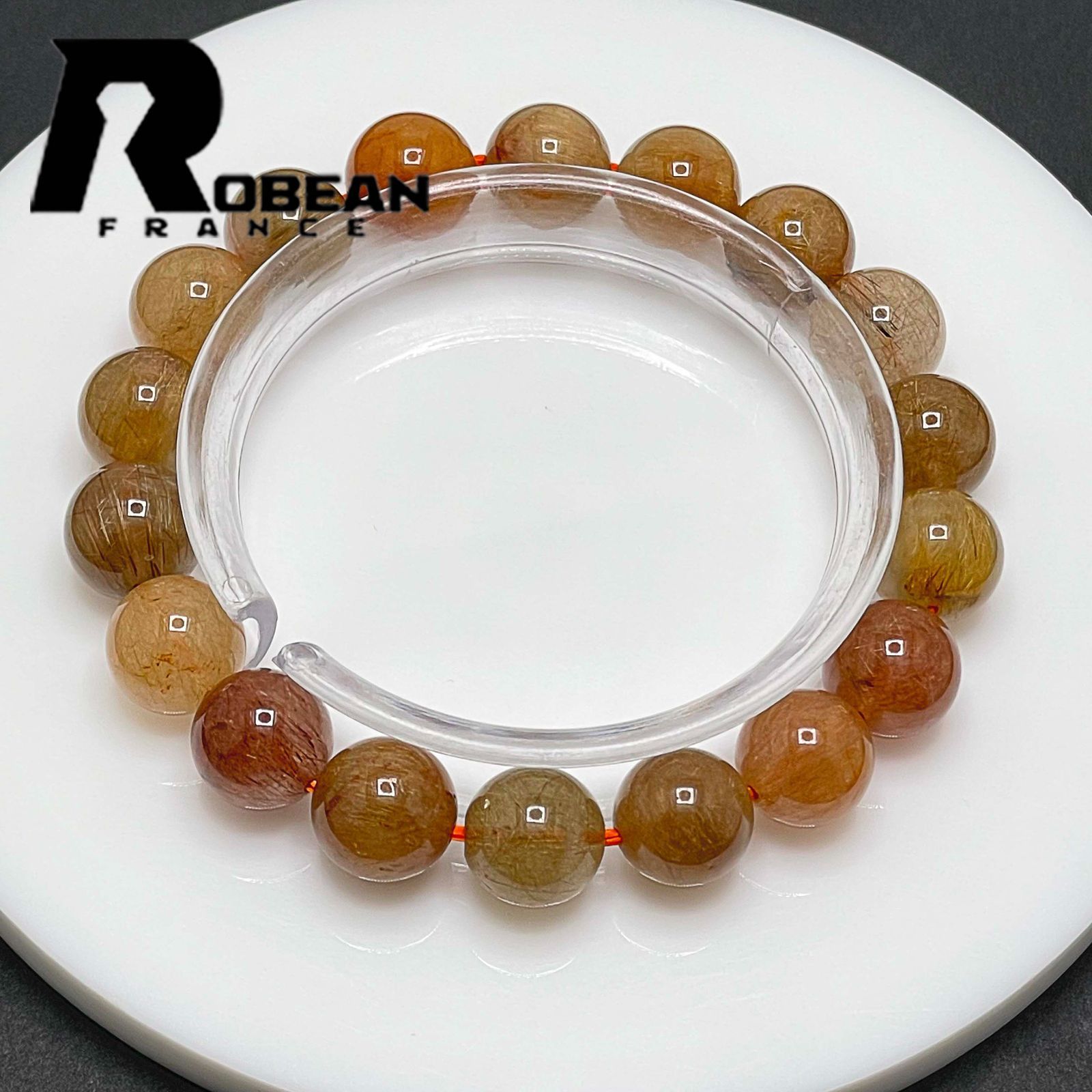 絶賛 EU製 定価5万円ROBEAN・ガーデンルチルクォーツブレスレット パワーストーン 天然石 原石 開運 お守り 貴重 幸運 贈り物 プレゼント ギフト 11.5-12.1mm 1001G1171