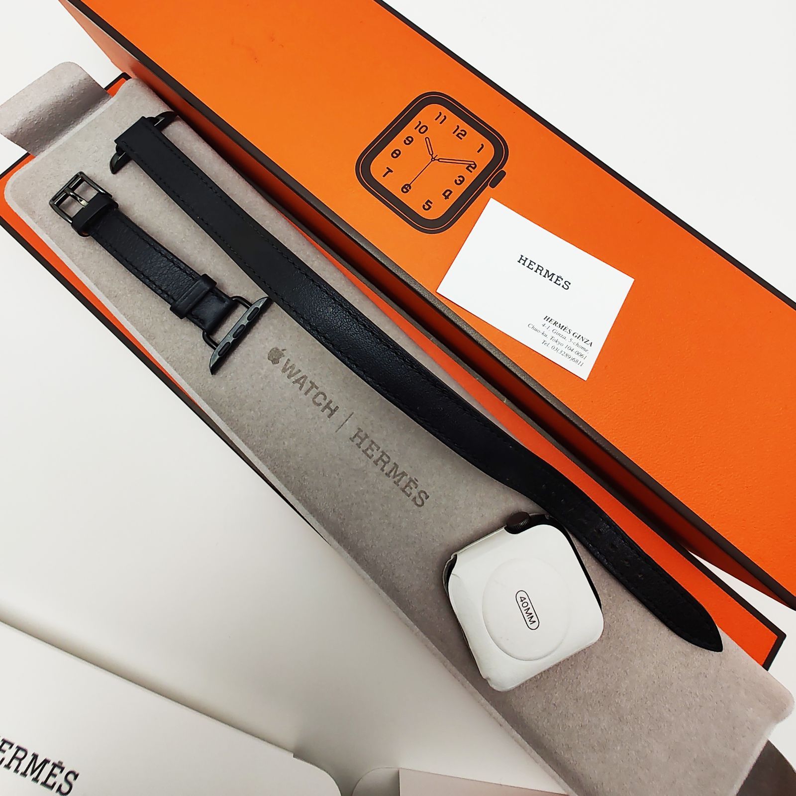 エルメス アップルウォッチ シリーズ6 40mm GPS ブラック レザー 