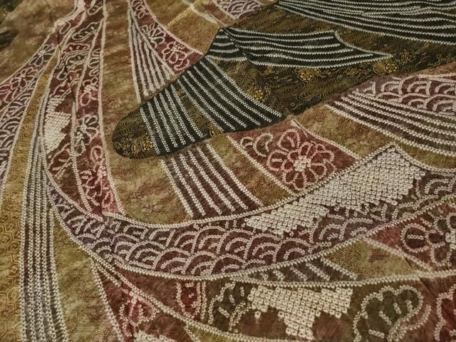 平和屋着物○訪問着 蔓帯風景草花文 金彩 正絹 逸品 AAAZ3256np