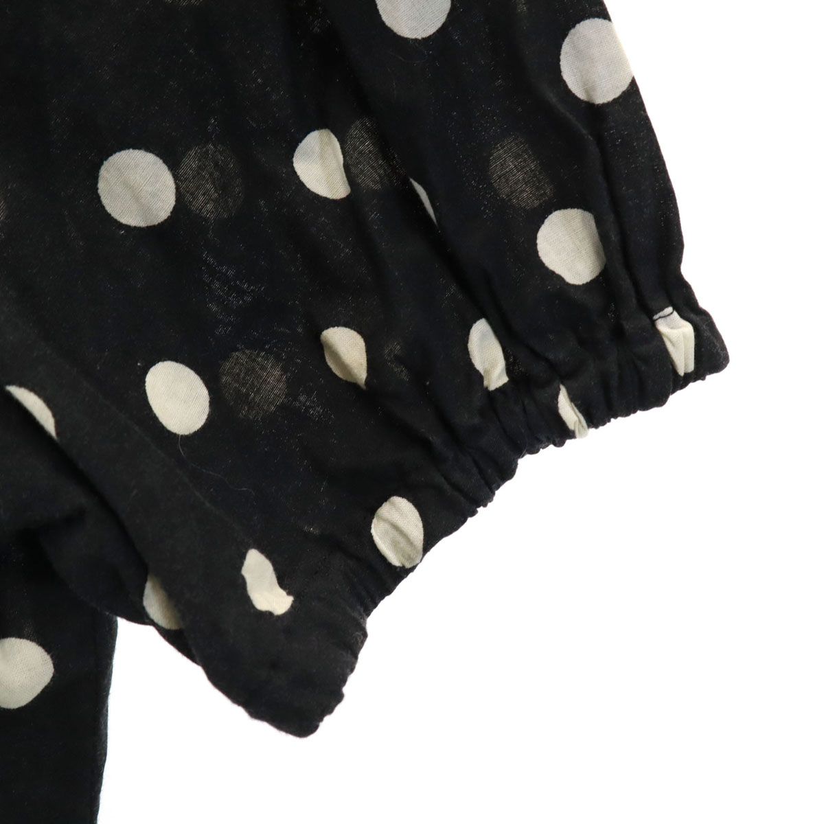 ヴィヴィアンウエストウッドレーベル丸襟 ドット柄 長袖シャツブラック