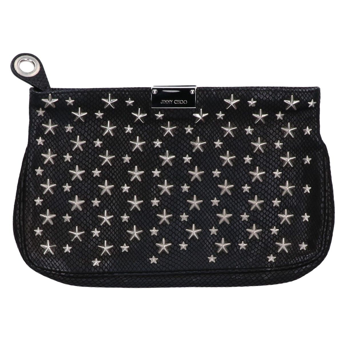 JIMMY CHOO ジミーチュウ スタースタッズ 型押しレザー クラッチバッグ JIMMY CHOO ジミーチュウ スタースタッズ 型押しレザー クラッチバッグ