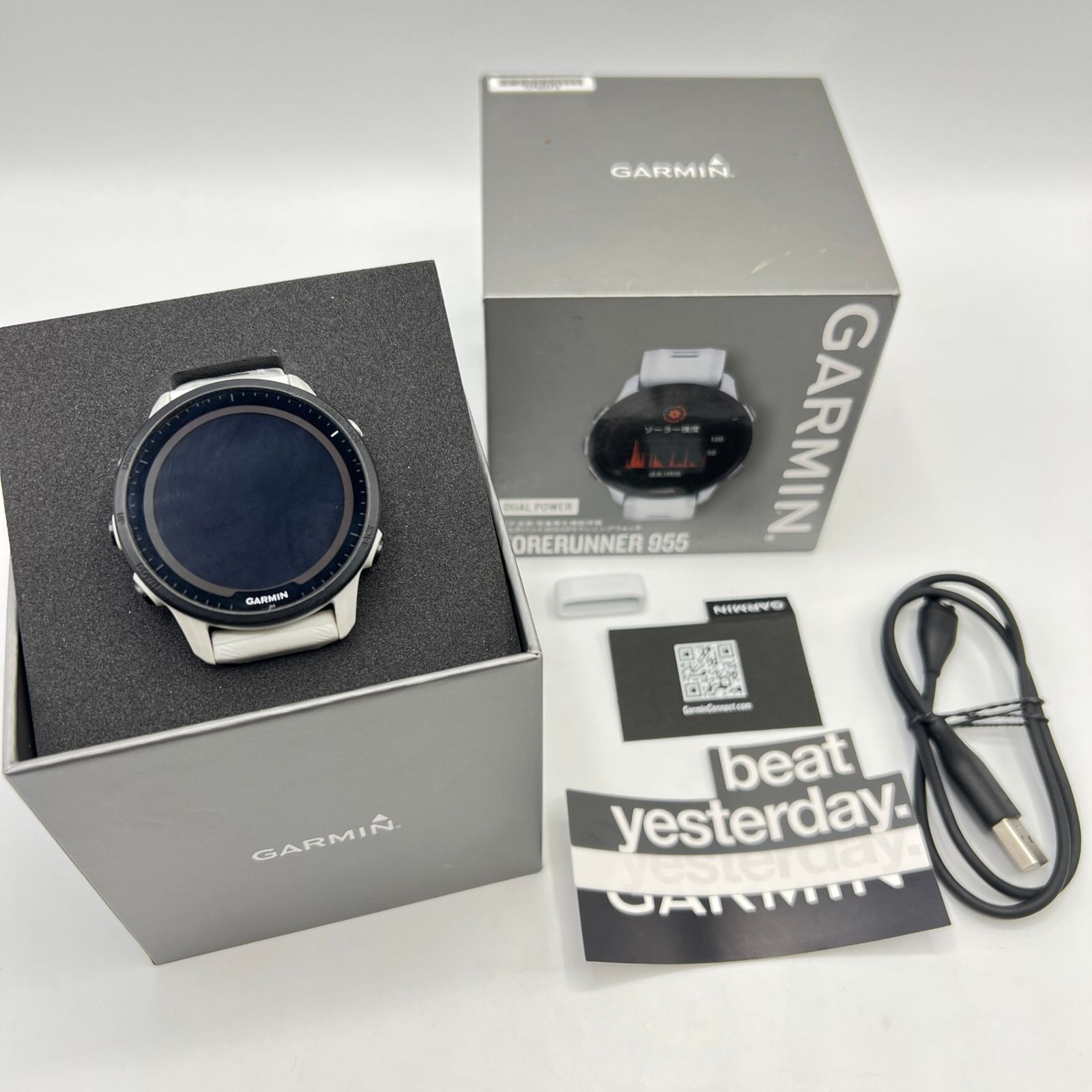 Garmin Forerunner 節約 955 Dual Power ホワイト GARMIN Forerunner