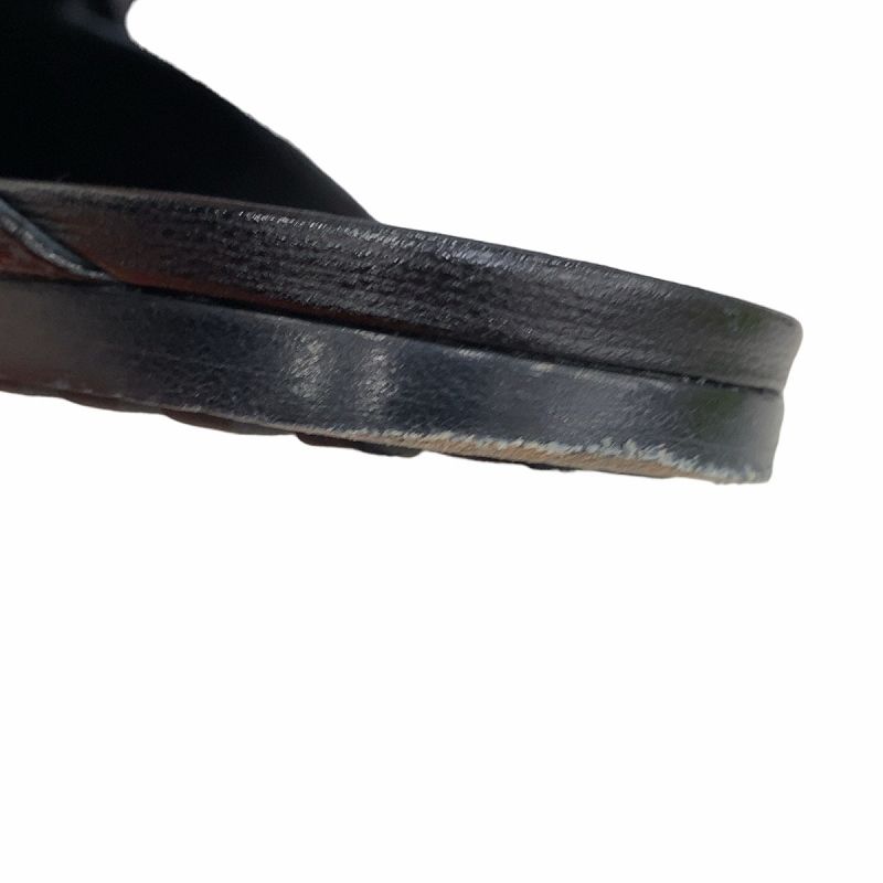 エルメス HERMES エロージュ ミュール サンダル レザー 39 24.5cm 黒  