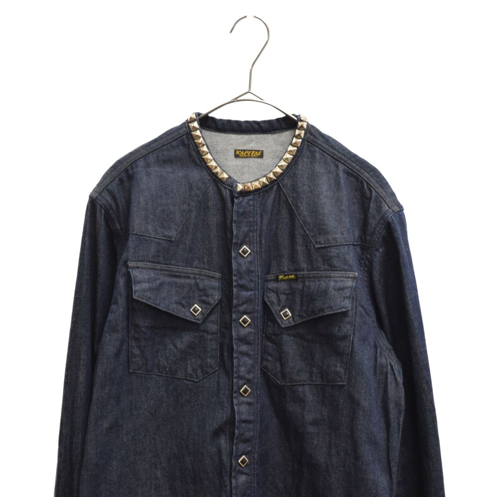 KAPITAL (キャピタル) スタッズカラー デニム長袖シャツ