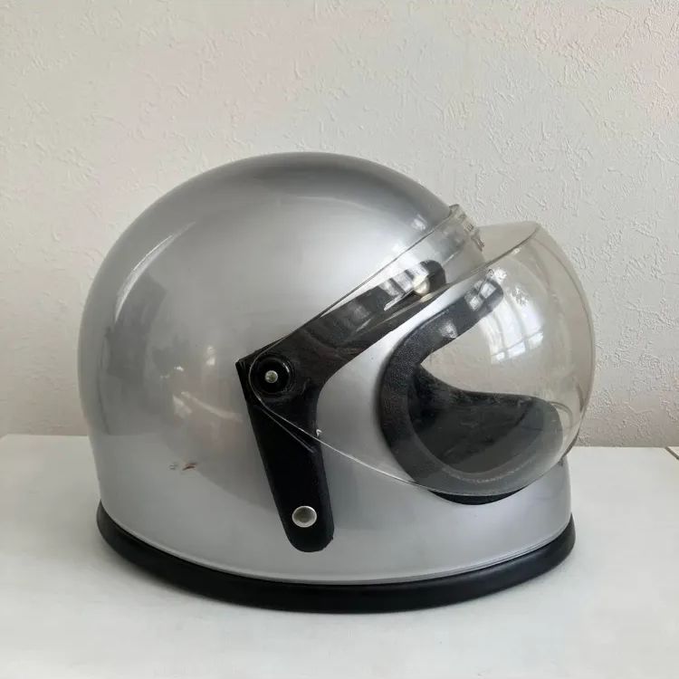 GRANT☆S-Mサイズ ビンテージヘルメット 84年製 銀色 族ヘル マッド 