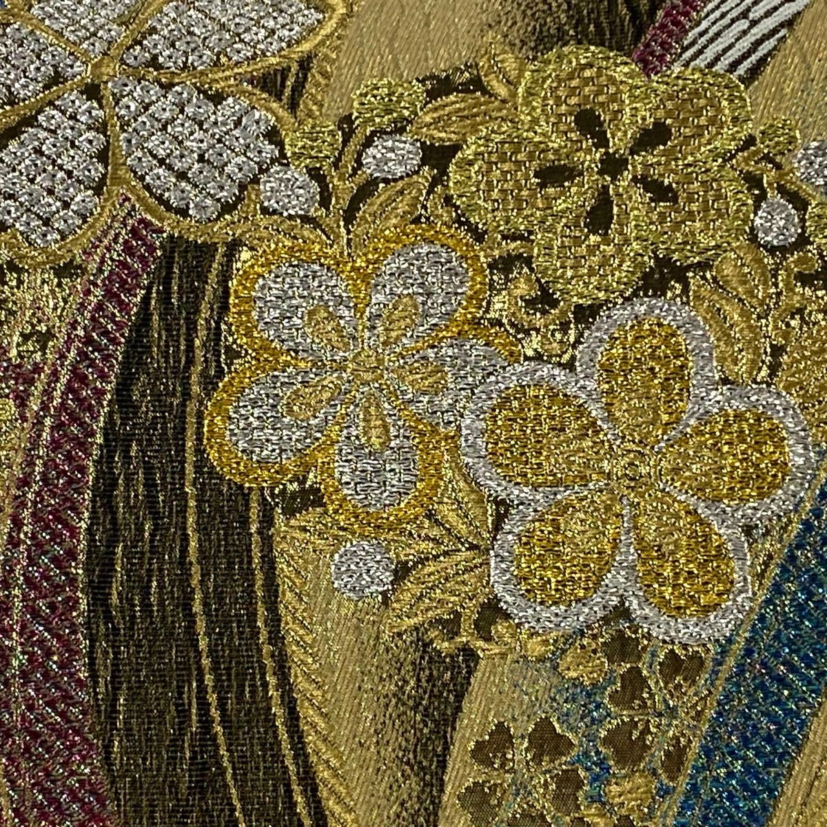 袋帯 秀品 桜 花丸文 唐織 箔 金色 六通 正絹 【中古】 - メルカリ