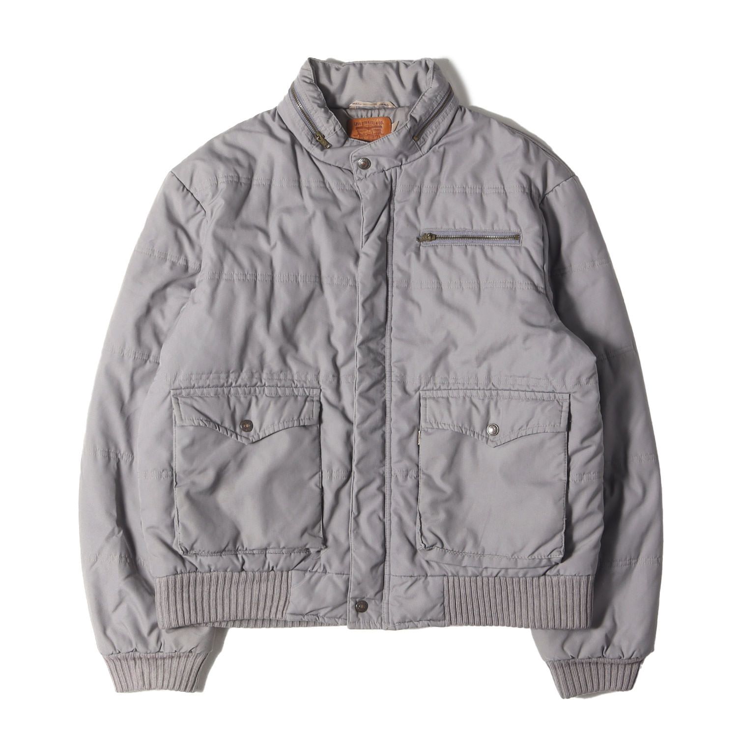 Levis / vintage ヴィンテージ リーバイス ジャケット サイズ:L 80s 中綿 リブ ジャケット(香港製) グレー アウター ブルゾン 上着【メンズ】