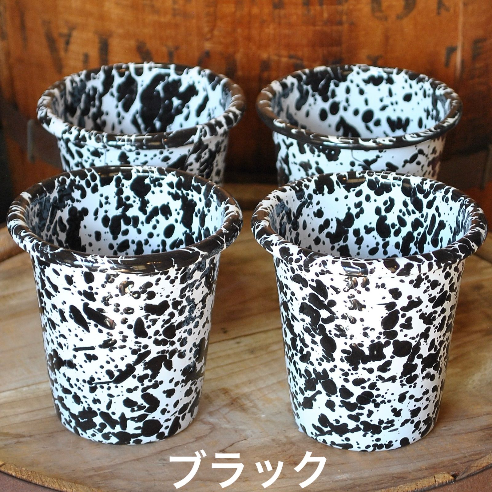 クロウキャニオンホーム CROW CANYON HOME ホーロー食器 スプラッターシリーズ ショートタンブラーｘ4点セット キッチン アウトドア 琺瑯食器