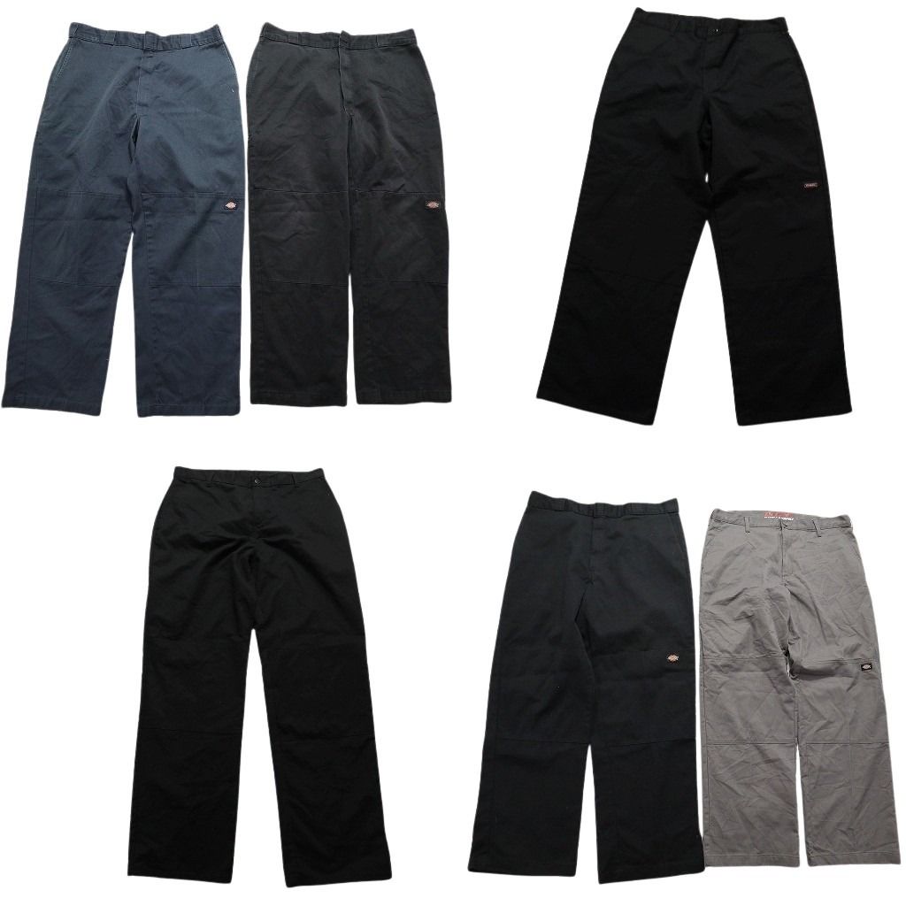 古着卸 ディッキーズ Dickies ダブルニー パンツ 6枚セット メンズ 36 |38 ワイド ワークパンツ ブラック 古着 NA5348