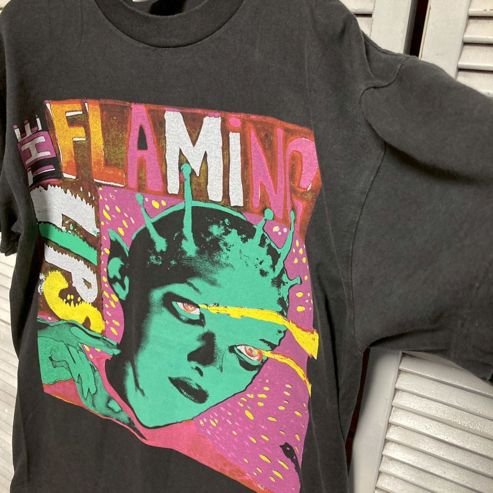 mm] BFJP バンド Tシャツ 古着 黒 フレーミングリップス FLAMING
