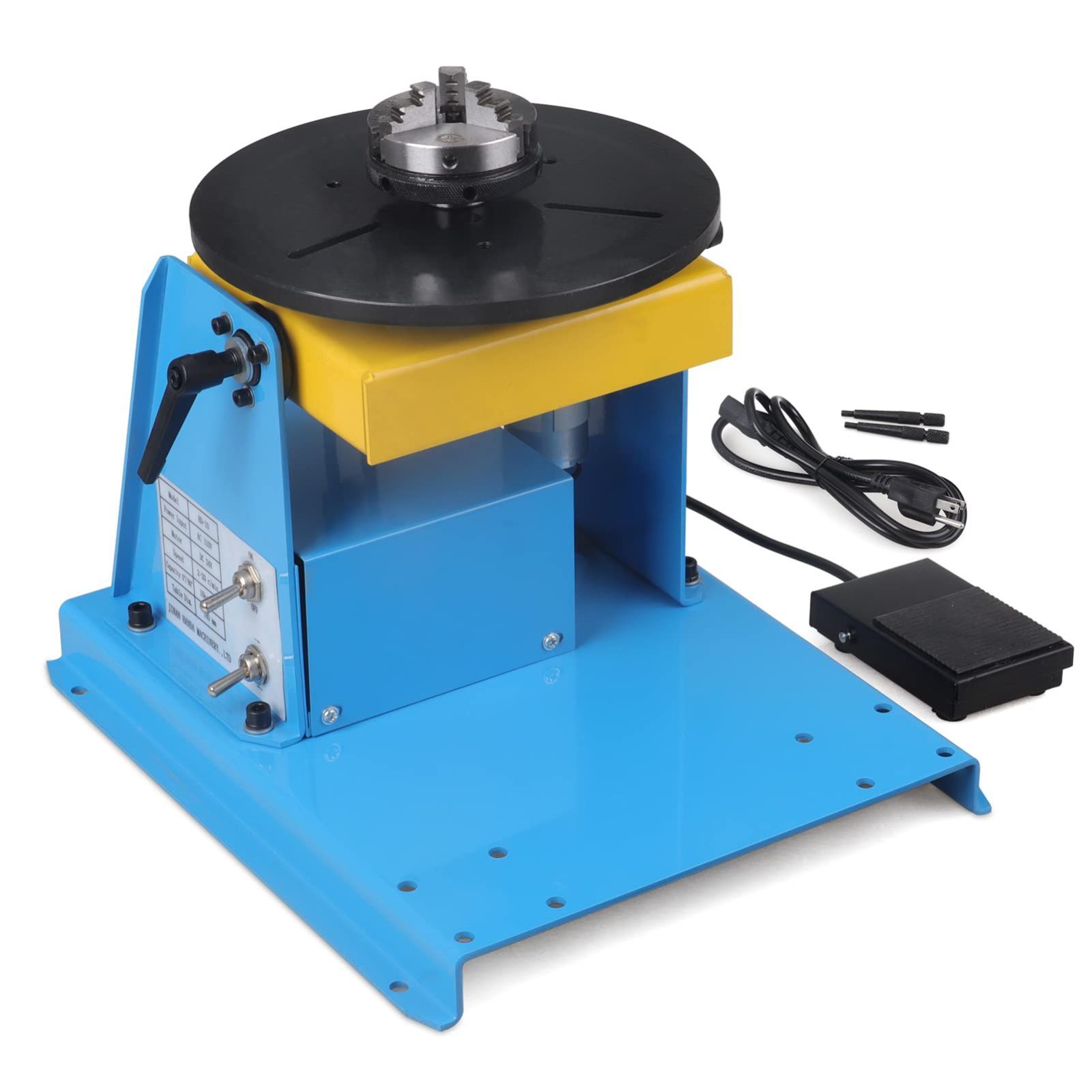 65mm チャック 付き JTVTW ポジショナー 小型溶接ターンテーブル 10KG 溶接ターンテーブル 110V 65mm チャック 付き