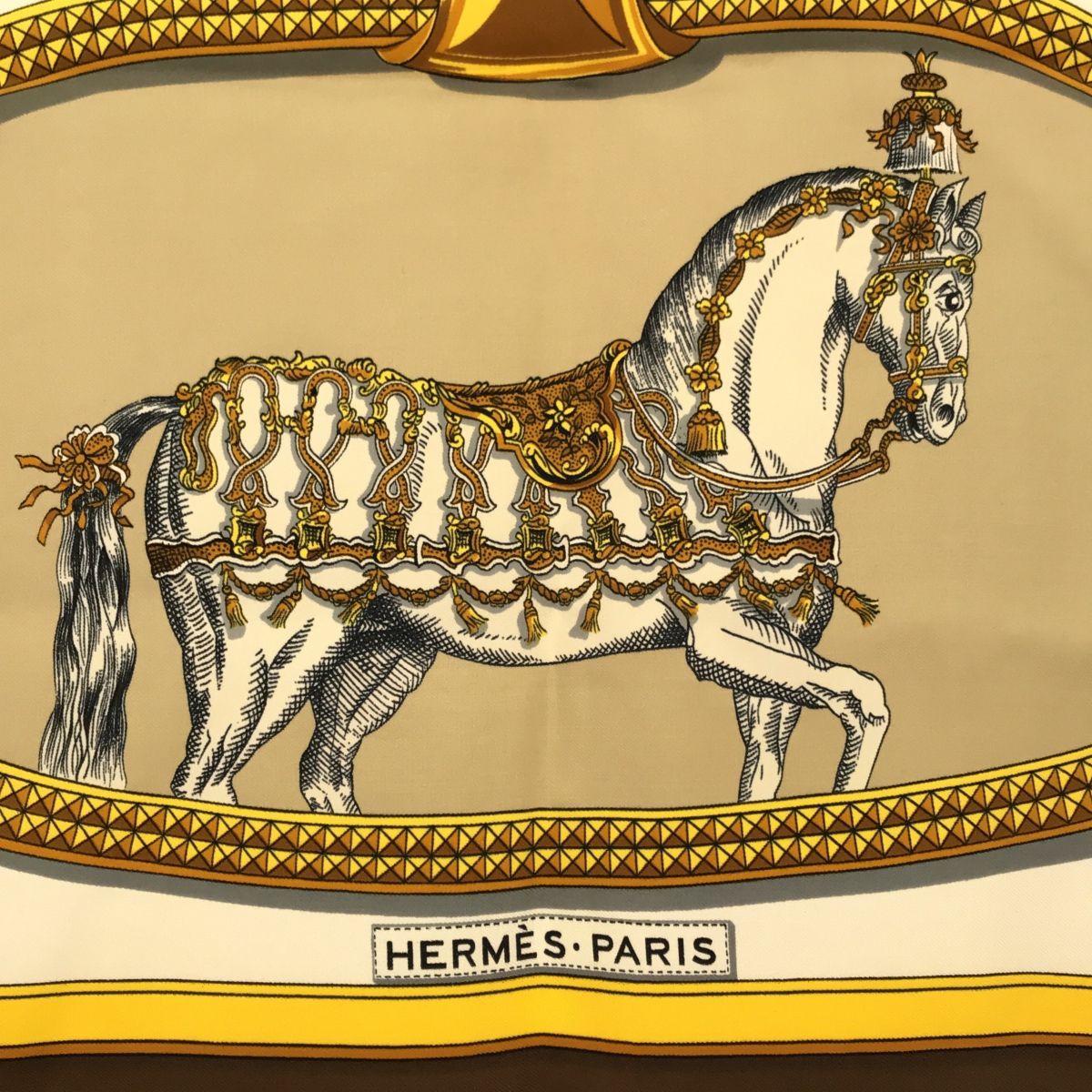 エルメス カレ90 GRAND APPARAT 盛装の馬 スカーフ シルク