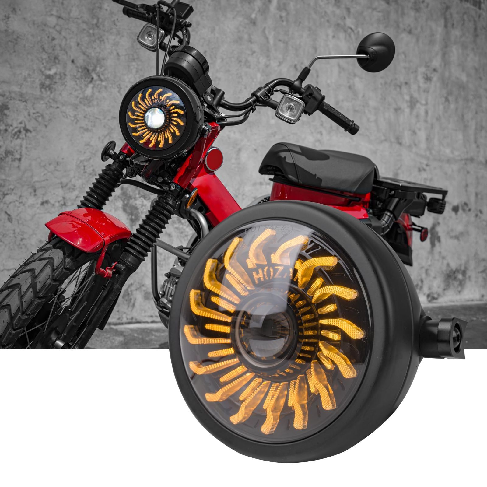 ヘッドライト スタイルDRL 旋風 スーツ 5.75インチLEDヘッドライトJA65 CT125 Fogocorss