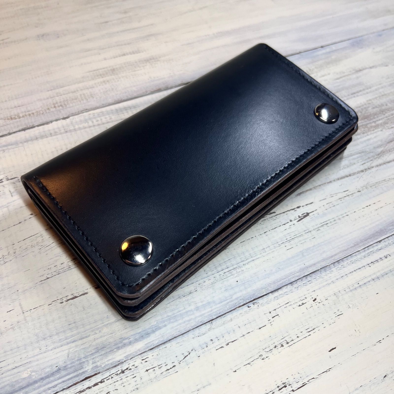 トラッカーウォレット ロング】 3層 ブラック 茶芯 シルバー 【公式