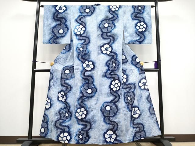 平和屋着物 上 夏物 浴衣 有松鳴海絞り よろけ縞花文 綿 CYAA3095s5