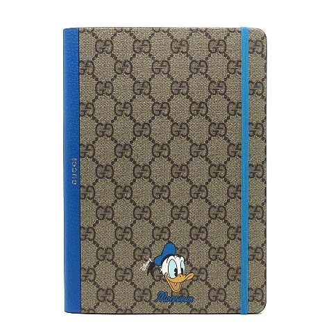 グッチ GUCCI ディズニー Disney ドナルドダック GGスプリーム ノートブック メモ帳 ベージュ ブルー