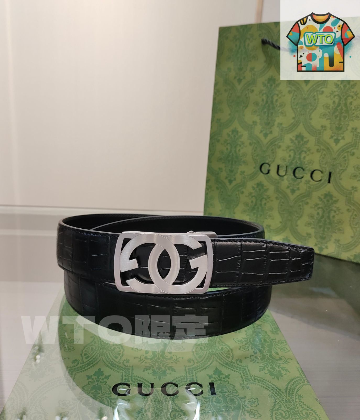 GUCCHI レザー ベルト グッチ スライド オートロック 今日特価】Gucci メンズオートロックレザーベルト-1 - メルカリ