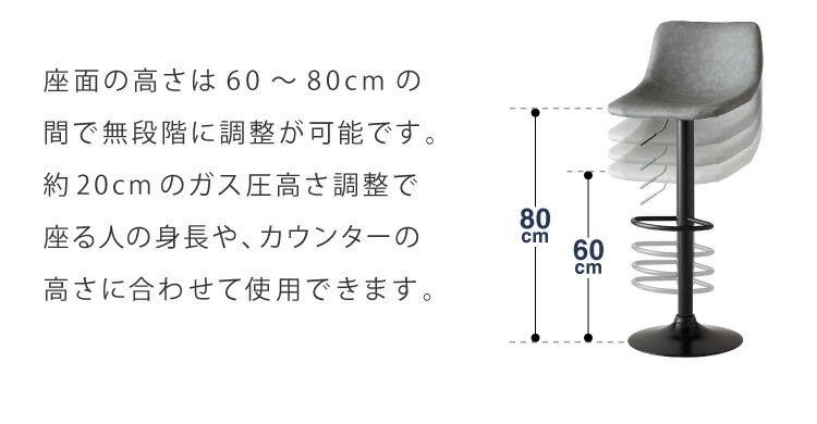 椅子・チェア (ブラック)カウンターチェア バーチェア 2脚セット