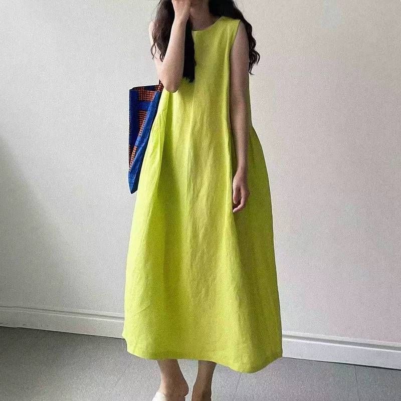 ターコイズ ノースリーブ ロングワンピース ワンピース ロングワンピース ノースリーブ 夏 無地 レディース