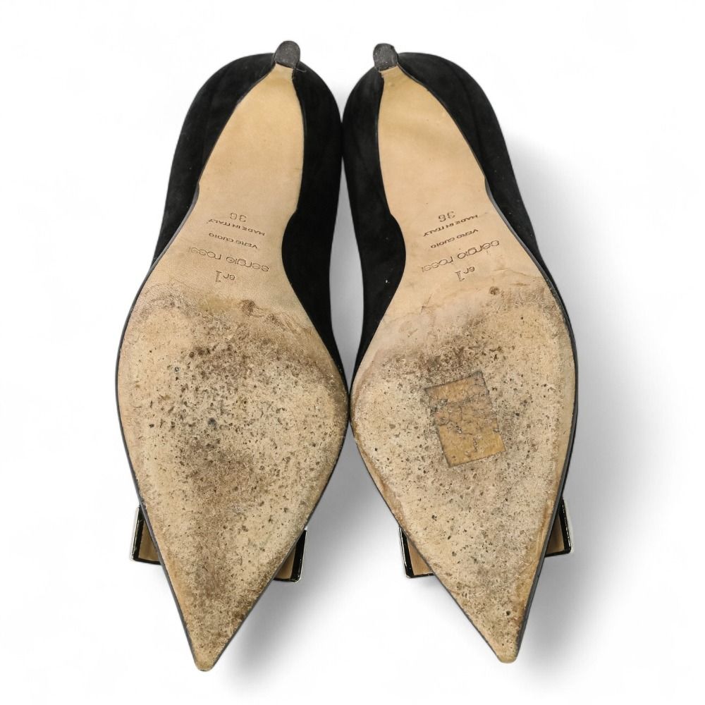 美品 Sergio Rossi セルジオロッシ SR1コレクション スエードパンプス