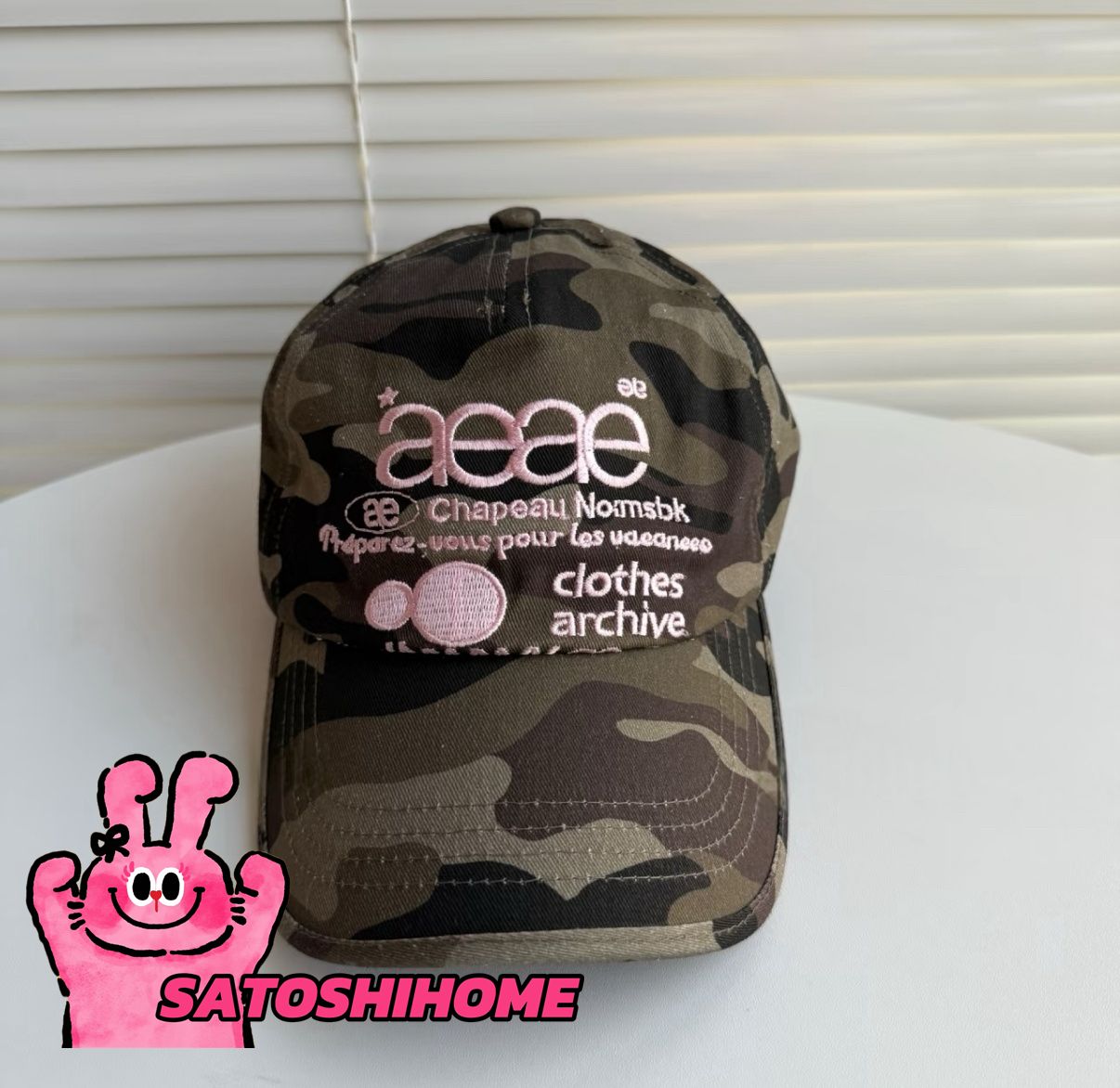 韓国 AEAE エーイーエーイー WEB LOGO CAMO 5 PANNEL CAP 刺繍