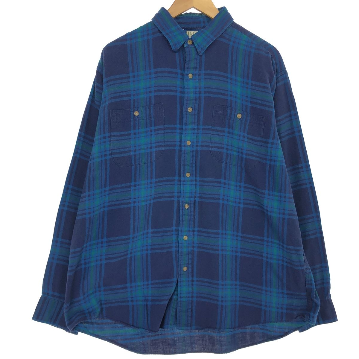 古着 90年代 エルエルビーン L.L.Bean 長袖 ライトネルチェックシャツ USA製 メンズXL相当 ヴィンテージ/eaa486842