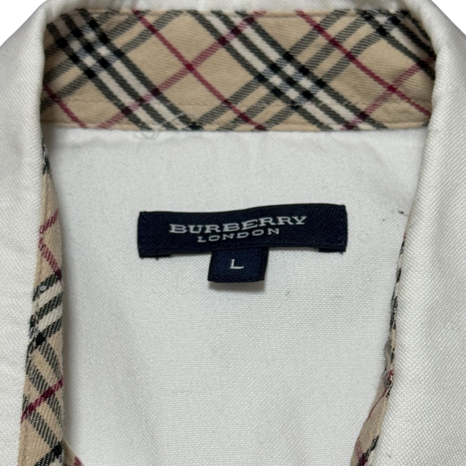 DD120 BURBERRY LONDON バーバリーロンドン 長袖シャツ ホワイト 