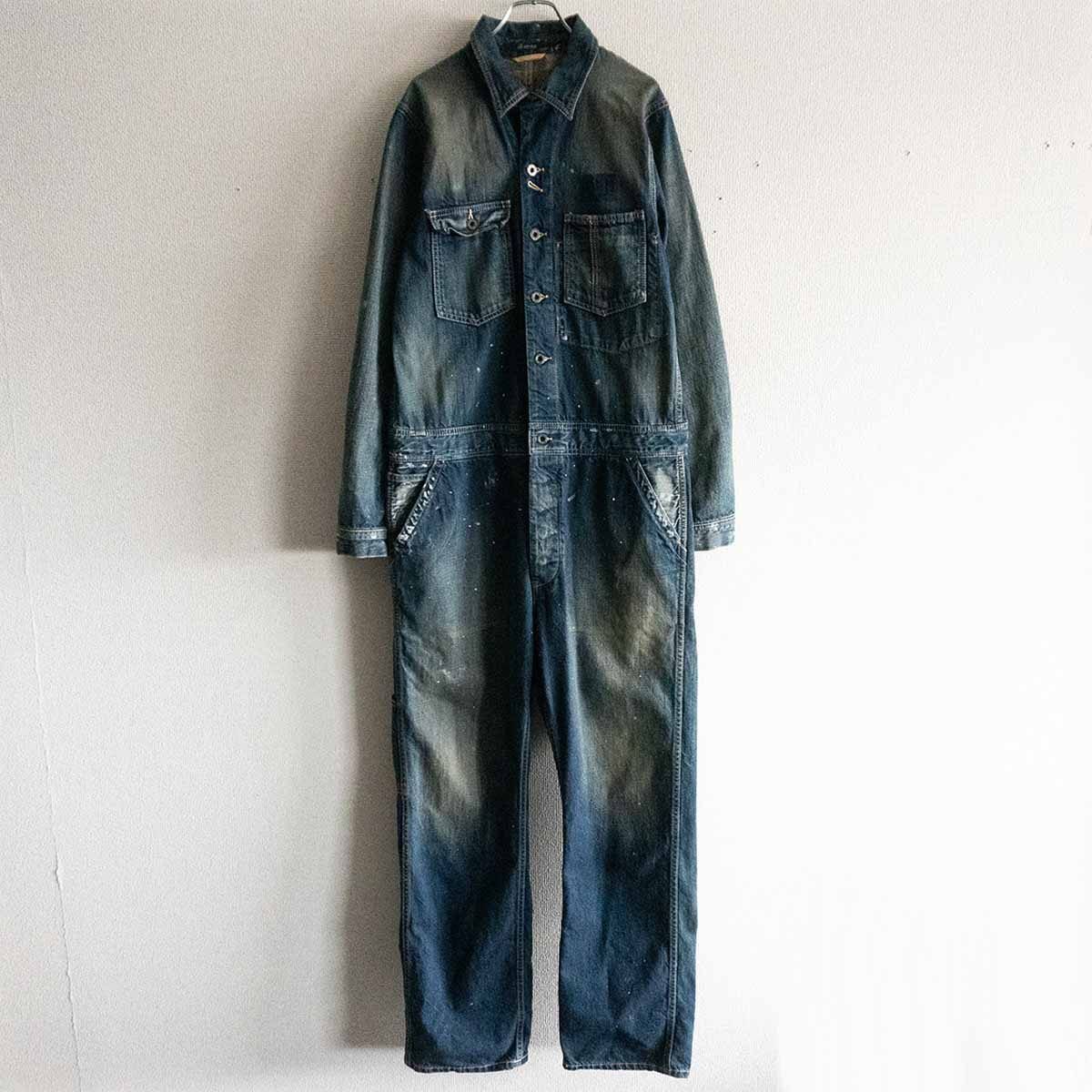 美品 johnbull デニムつなぎ 美品】ジョンブル JOHNBULLデニム つなぎ