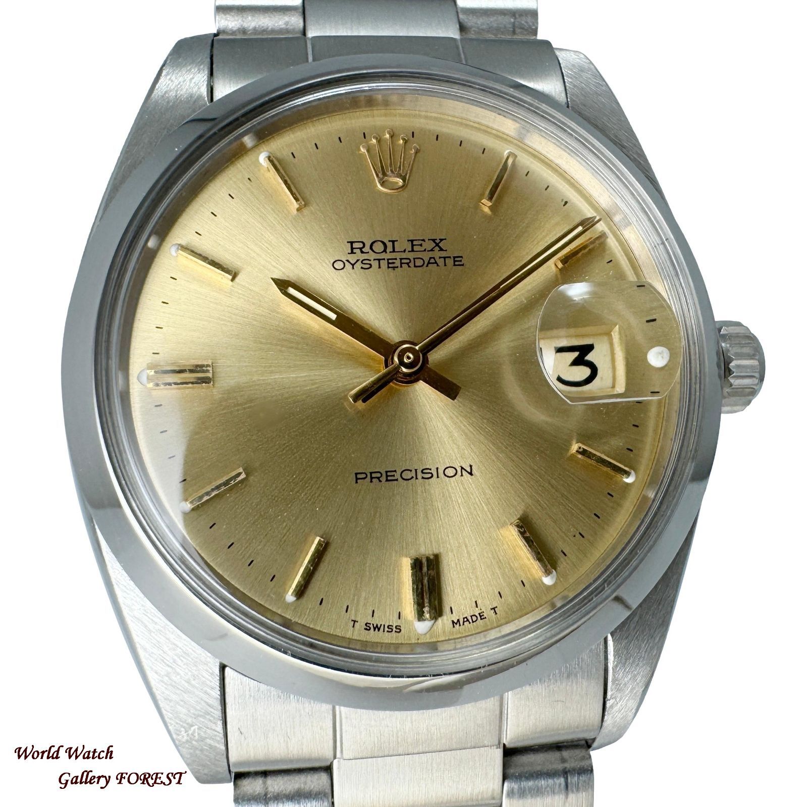 ROLEX ロレックス オイスター デイト プレシジョン Ref 6694 アンティーク ヴィンテージ 手巻き メンズ腕時計 ゴールドダイヤル