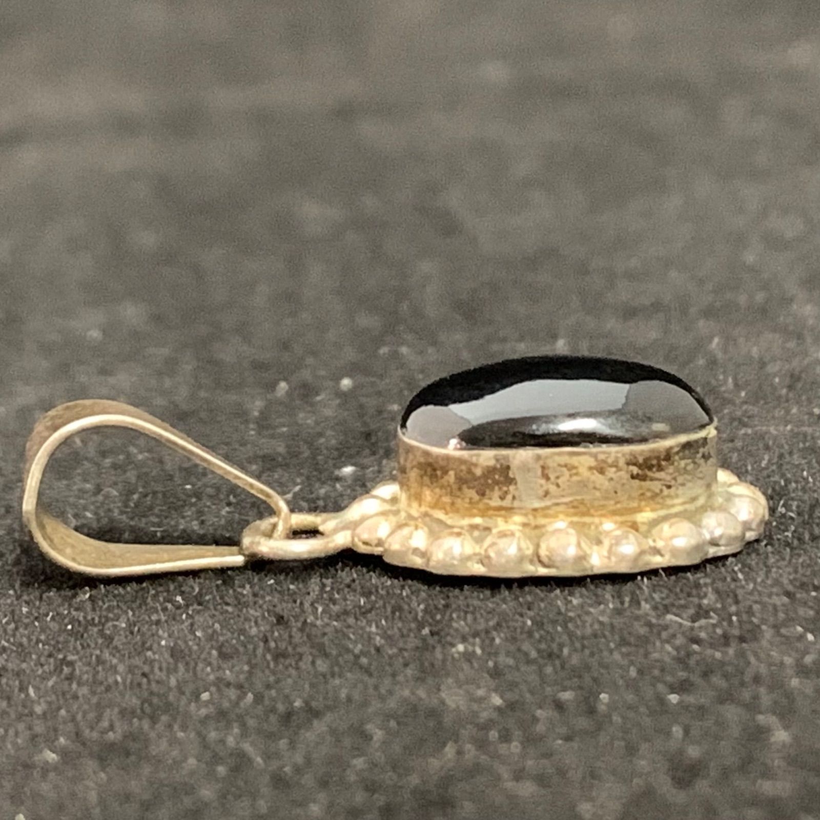 最終値下げ】vintage Mexico silver 925 オニキス ネックレストップ 