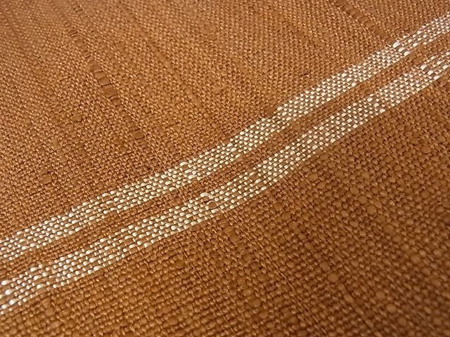 平和屋本店□極上 浦野理一 経節紬 九寸名古屋帯 唐茶色 正絹 逸品 未  