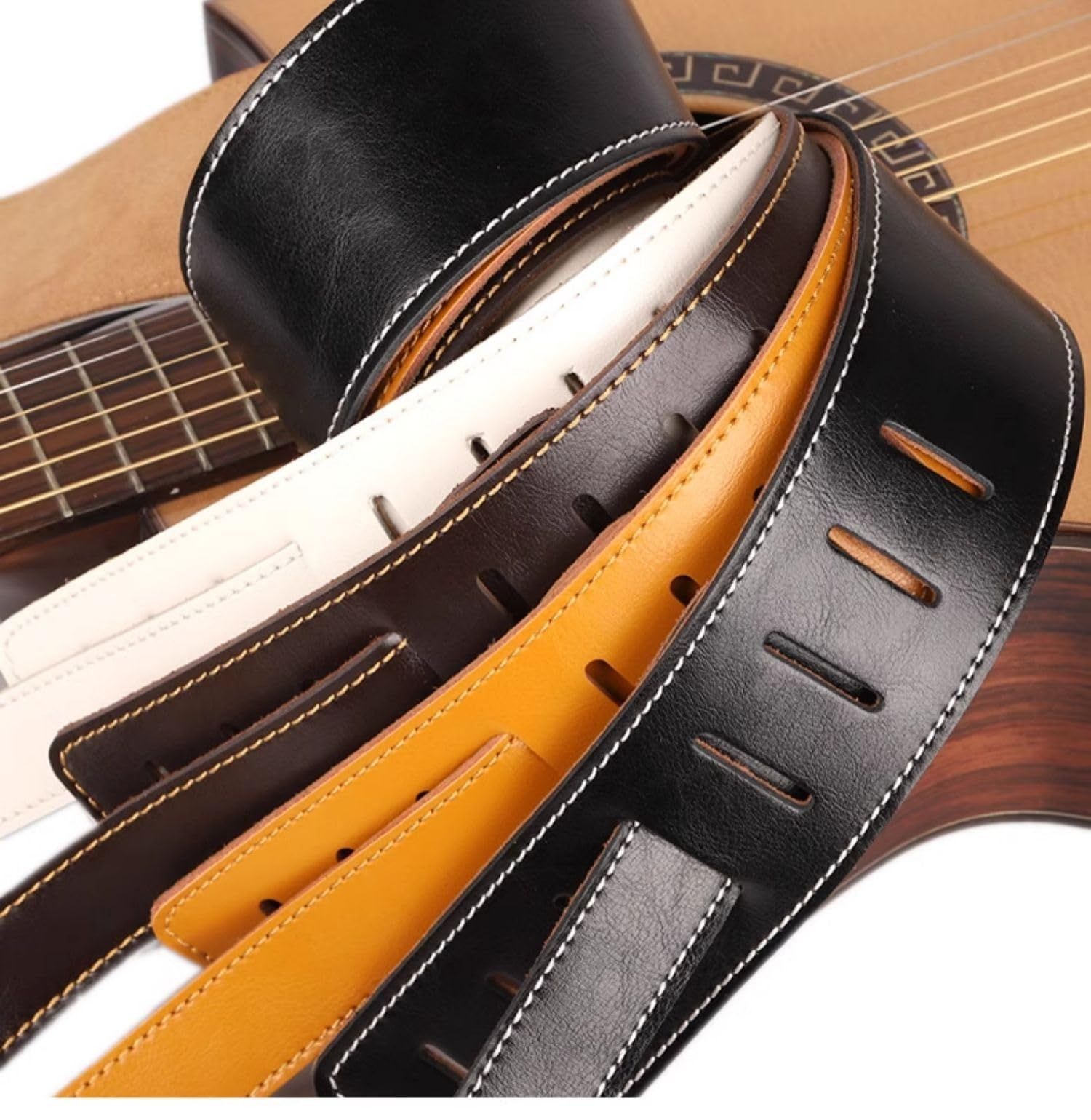 Maton レザーギターストラップ ブラウン S115580179 - ギター・ベース