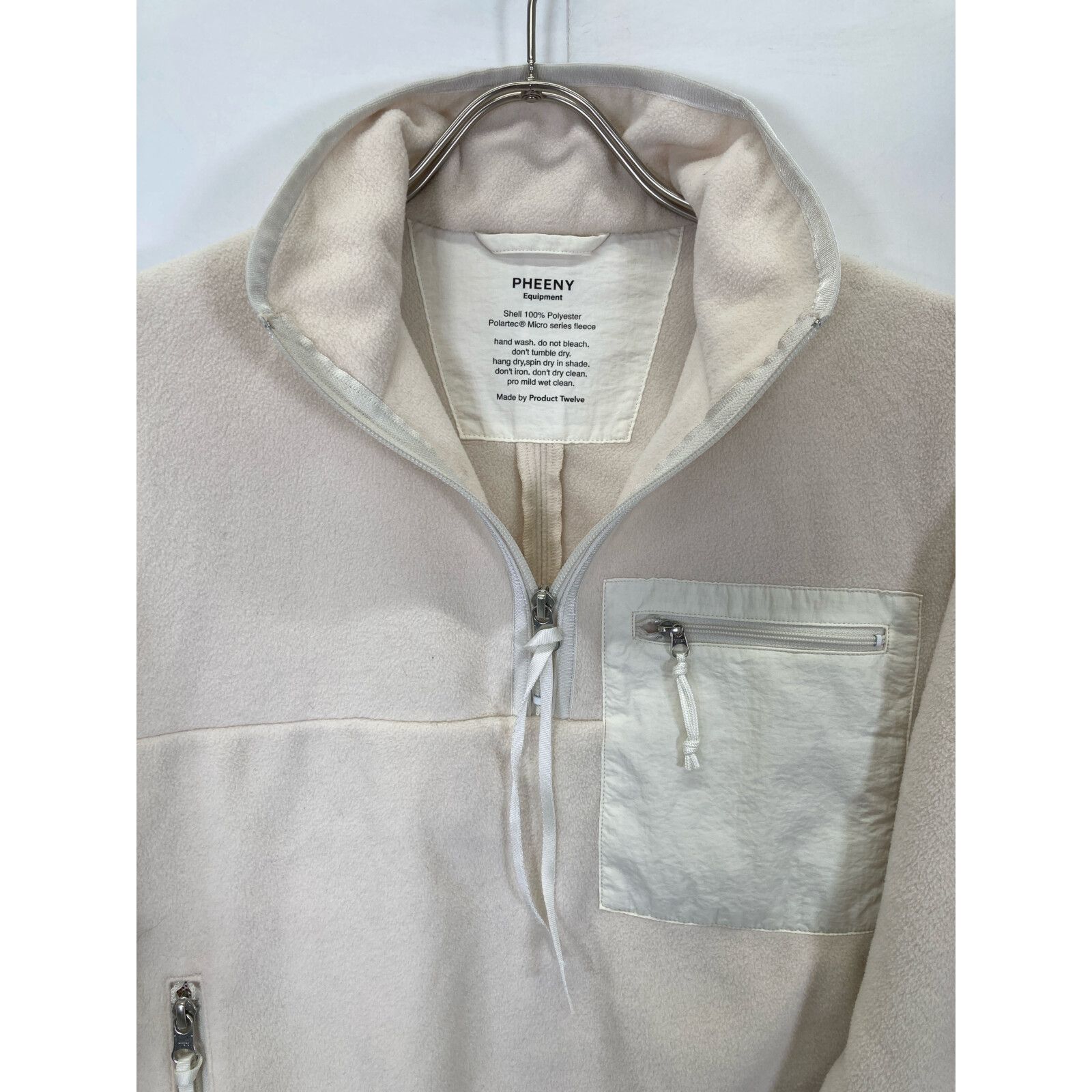  PHEENY フィーニー ×PRODUCT TWELVE 23 AW ﾎﾜｲﾄ ﾌﾘｰｽﾌﾟﾙｵｰﾊﾞｰ 1 アンサンブル トップス